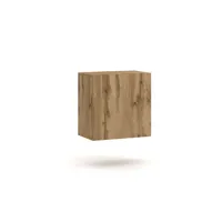 meuble salon suspendu - 50/50 cm -  chêne wotan - style moderne vivo 5
