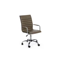 fauteuil de bureau avec accoudoirs perth marron en éco-cuir