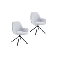 lot de 2 chaise scandinave pivotante à 180° pour salle à manger, chaise de bureau-gris