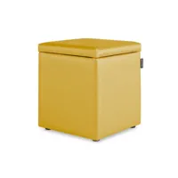 pouf cube rangement similicuir moutarde 1 unité 3790520