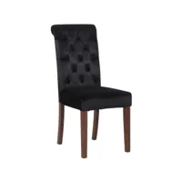 chaise de salle à manger lisburn avec pieds en bois de caoutchouc , noir /velours