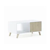 table basse wind blanc-chêne, 92x50x45cm mesawindblapucc
