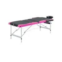 table de massage pliable 3 zones inox noir et rose helloshop26 02_0001824