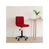 vidaxl chaise pivotante de bureau rouge bordeaux velours