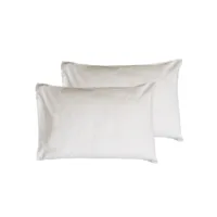 2 protège oreillers en coton biologique organika supreme - blanc - 50x70 cm