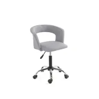 chaise bureau à roulettes, hauteur réglable aya (tissu gris) 593