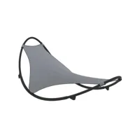 transat design chaise longue bain de soleil lit de jardin terrasse meuble d'extérieur à bascule avec roues acier et textilène gris helloshop26 02_0012962