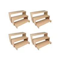 4 blocs de 3 étagères escalier en bois 18 x 35 cm 14003342-4