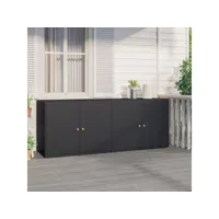 armoire de rangement jardin noir 198x55,5x80 cm résine tressée