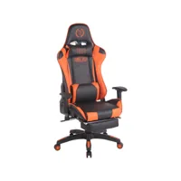 fauteuil de bureau turbo xl en similicuir , noir / orange/similicuir