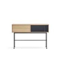 yoko - console 2 tiroirs en bois l120cm - couleur - gris anthracite