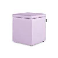 pouf cube rangement similicuir mauve 1 unité 3790516