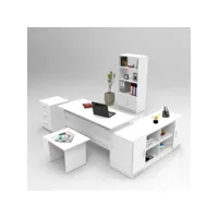 bureau, buffet, bibliothèque, commode et table basse busymo blanc