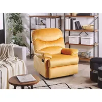 fauteuil de relaxation en velours jaune eslov 223058