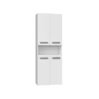 moby - armoire de salle de bain avec deux paniers - poignées minimalistes - 174x60x30 - colonne de rangement - blanc