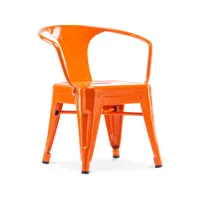 chaise enfant avec accoudoirs - chaise enfant design industriel - acier - stylix orange