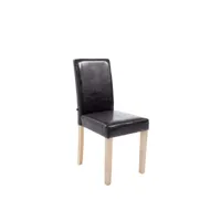 chaise de salle à manger ina similicuir avec pieds en bois , marron/nature