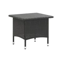 table basse table à thé  bout de canapé noir 50x50x47 cm résine tressée meuble pro frco74770