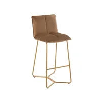 paris prix - chaise de bar design pierre 85cm marron