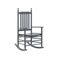 chaise à bascule fauteuil à bascule  fauteuil de relaxation avec siège incurvé gris bois de peuplier meuble pro frco18210