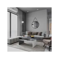 homemania ada table basse - avec étagères - du salon - blanc, anthracite en bois, 90 x 50 x 43 cm hio8681847175537