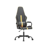 fauteuil gamer - chaise gaming - chaise de bureau ergonomique de massage doré et noir similicuir pwfn69063