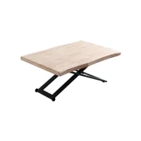 matika  - table basse rehaussable bois et acier noir l120