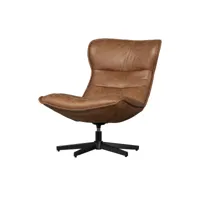 fauteuil pivotant - aspect cuir - cognac - 92x81x92 - basiclabel - warp