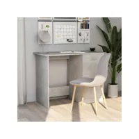 bureau  bureau d'ordinateur bureau informatique gris béton 100 x 50 x 76 cm aggloméré meuble pro frco15621