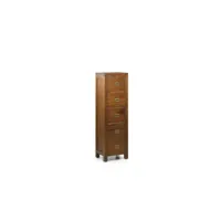 chiffonnier 5 tiroirs bois bronze marron 36x30x120cm - bois-bronze - décoration d'autrefois
