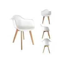 fauteuil scandinave en polypropylène (lot de 2) blanc