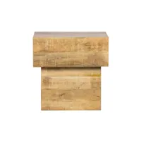 table basse salon en bois de manguir massif - 50x50x35 cm balk table d'appoint canapé