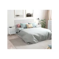 tête de lit avec chevets bois blanc - twist - tête de lit : l 160 x l 2.5 x h 60 cm ; chevet : l 40 x l 33.5 x h 56 cm