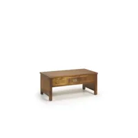 table basse 2 tiroirs bois bronze marron 110x56x45cm - bois-bronze - décoration d'autrefois