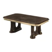 table basse rectangulaire bois laqué vernis laqué brillant et doré vinza 130cm