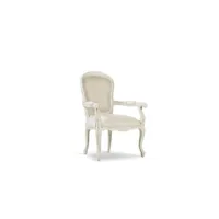 fauteuil bois polyester blanc 66x60x96cm - bois-polyester - décoration d'autrefois