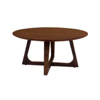 solin - table basse ronde - bois plaquage noyer - 75 cm - lisa design - bois