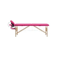 vidaxl table de massage pliable 2 zones bois rose 110185