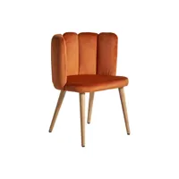 chaise en velours orange, 55x52x74 cm