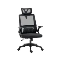 chaise de bureau ergonomique réglable inclinable pivotante maille polyester noir
