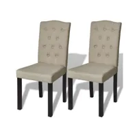 2 chaises de cuisine salon salle à manger design beiges helloshop26 1902007
