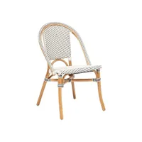 chaise bistrot en rotin trecia 84cm blanc