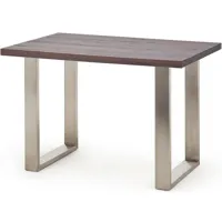 table haute en acier et chêne tanner - longueur 160 x hauteur 107 x profondeur 100 cm