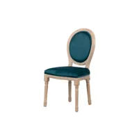 chaise veloureuse avec pieds en bois 48x46x96 cm