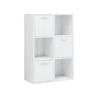 armoire de rangement blanc brillant 60x29,5x90 cm aggloméré