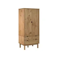garde-robe otta 76,5x53x172 cm armoire penderie multi-rangement bois massif de pin fr2024