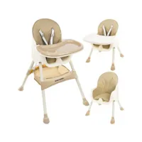 chaise haute bébé table pliable réglable 5 points beige