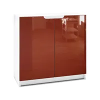armoire de bureau  blanc mat/ bordeaux haute brillance (hxlxp): 78 x 82 x 37