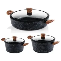 westinghouse pan set induction - casserole 24cm & 28cm + casserole 32cm - set de casseroles - special edition