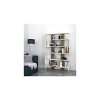 homemania bibliothèque jane - blanc, noyer - 120 x 22 x 164 cm hio8681847180968
